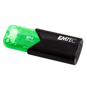 Pendrive, 64GB, USB 3.2, EMTEC "B110 Click Easy", fekete-zöld - Bécsi Irodaker