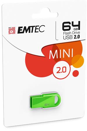 Pendrive, 64GB, USB 2.0, EMTEC "D250 Mini", zöld - Bécsi Irodaker