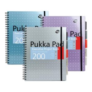 Gyártó: <span class='dk-excerpt-value'>PUKKA PAD</span> Spirálfüzet, A4+, vonalas, 100 lap, PUKKA PAD "Metallic Project Book", vegyes szín
