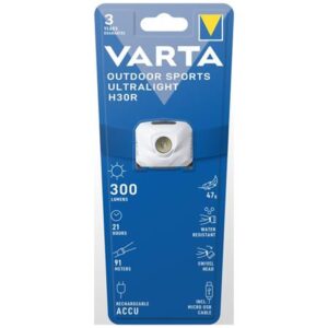 Gyártó: <span class='dk-excerpt-value'>VARTA</span> Fejlámpa, LED, kültéri, VARTA "Ultralight H30R", fehér