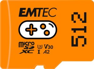 Gyártó: <span class='dk-excerpt-value'>EMTEC</span> Memóriakártya, microSD, 512GB, UHS-I/U3/V30/A2, EMTEC "Gaming"