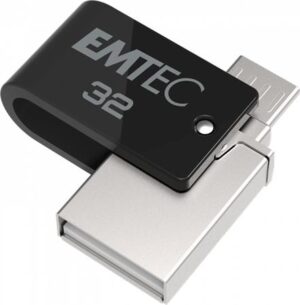 Gyártó: <span class='dk-excerpt-value'>EMTEC</span> Pendrive, 32GB, USB 2.0, USB-A/microUSB, EMTEC "T260B Mobile&Go"