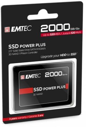 Gyártó: <span class='dk-excerpt-value'>EMTEC</span> SSD (belső memória), 2TB, SATA 3, 520/520 MB/s, EMTEC "X150"