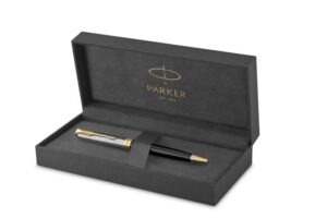 Gyártó: <span class='dk-excerpt-value'>PARKER</span> Golyóstoll, 1 mm, metál fekete tolltest, arany klip, PARKER "Royal Sonnet Premium", fekete