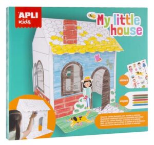 Gyártó: <span class='dk-excerpt-value'>APLI</span> Színezhető karton babaház, matricákkal és zsírkrétákkal, APLI Kids "My little house"