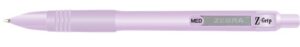 Gyártó: <span class='dk-excerpt-value'>ZEBRA</span> Golyóstoll, 0,27 mm, nyomógombos, lila tolltest, ZEBRA "Z-Grip Pastel", kék