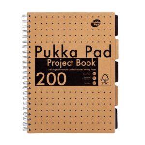 Gyártó: <span class='dk-excerpt-value'>PUKKA PAD</span> Spirálfüzet, A4, vonalas, 100 lap, PUKKA PAD "Kraft project book"