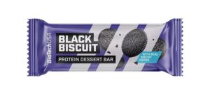 Gyártó: <span class='dk-excerpt-value'>BIOTECH USA</span> Fehérjeszelet, gluténmentes, 50g, BIOTECH USA "Protein Dessert Bar", Black Biscuit