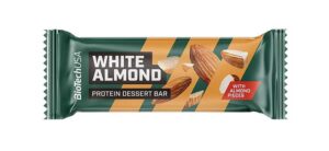 Gyártó: <span class='dk-excerpt-value'>BIOTECH USA</span> Fehérjeszelet, gluténmentes, 50g, BIOTECH USA "Protein Dessert Bar", White Almond