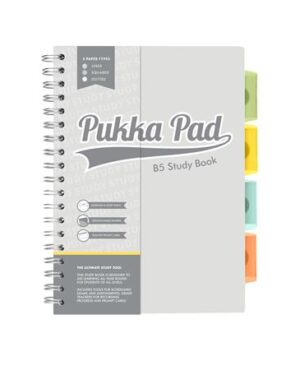 Gyártó: <span class='dk-excerpt-value'>PUKKA PAD</span> Spirálfüzet, B5, PUKKA PAD "Study book", szürke