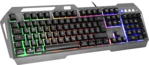 Gyártó: <span class='dk-excerpt-value'>SPEEDLINK</span> Billentyűzet, vezetékes, gaming, fém, USB, HUN, SPEEDLINK "LUNERA RGB Rainbow", fekete