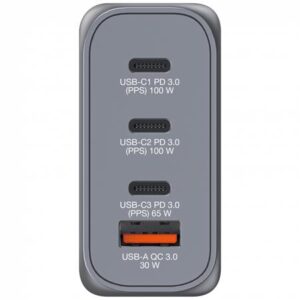 Gyártó: <span class='dk-excerpt-value'>VERBATIM</span> Hálózati töltő, 2xUSB-C PD (100W), USB-C PD (65W), USB-A QC 3.0, EU/UK/US, GaN, VERBATIM