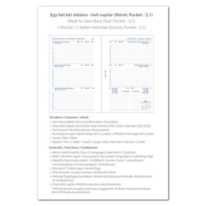 Gyártó: <span class='dk-excerpt-value'>FILOFAX</span>
Csomagolási egység: <span class='dk-excerpt-value'>68 lap</span> Kalendárium betét, tervező Filofaxhoz, A5, heti, 1 hét/2 oldal, 2025