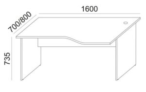 Gyártó: <span class='dk-excerpt-value'>MAYAH</span> Íróasztal, íves, jobbos, laplábbal, 160x80 cm, MAYAH "Ajándékdom SV-23", fehér