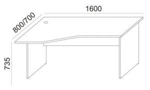 Gyártó: <span class='dk-excerpt-value'>MAYAH</span> Íróasztal, íves, balos, laplábbal, 160x80 cm, MAYAH "Ajándékdom SV-24", fehér