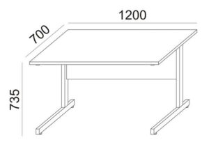 Gyártó: <span class='dk-excerpt-value'>MAYAH</span> Íróasztal, szürke fémlábbal, 120x70 cm, MAYAH "Ajándékdom SV-25", fehér