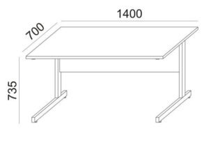 Gyártó: <span class='dk-excerpt-value'>MAYAH</span> Íróasztal, szürke fémlábbal, 140x70 cm, MAYAH "Ajándékdom SV-26", fehér