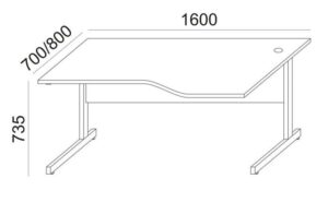 Gyártó: <span class='dk-excerpt-value'>MAYAH</span> Íróasztal, íves, jobbos, szürke fémlábbal, 160x80 cm, MAYAH "Ajándékdom SV-29", fehér