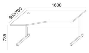 Gyártó: <span class='dk-excerpt-value'>MAYAH</span> Íróasztal, íves, balos, szürke fémlábbal, 160x80 cm, MAYAH "Ajándékdom SV-30", fehér