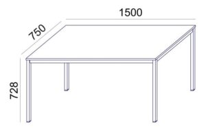 Gyártó: <span class='dk-excerpt-value'>MAYAH</span> Általános asztal fémlábbal, 75x150 cm, MAYAH "Ajándékdom SV-39", fehér