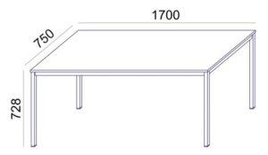 Gyártó: <span class='dk-excerpt-value'>MAYAH</span> Általános asztal fémlábbal, 75x170 cm, MAYAH "Ajándékdom SV-40", fehér