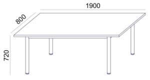 Gyártó: <span class='dk-excerpt-value'>MAYAH</span> Tárgyalóasztal, szürke fémlábbal, 80x190 cm, MAYAH "Ajándékdom SV-42" fehér