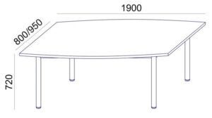 Gyártó: <span class='dk-excerpt-value'>MAYAH</span> Tárgyalóasztal, íves, szürke fémlábbal, 80/95x190 cm, MAYAH "Ajándékdom SV-43", fehér