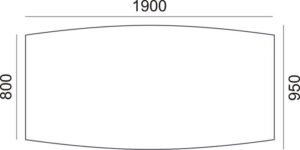 Gyártó: <span class='dk-excerpt-value'>MAYAH</span> Tárgyalóasztal, íves, szürke fémlábbal, 80/95x190 cm, MAYAH "Ajándékdom SV-43", fehér