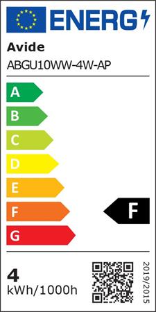LED izzó, GU10 spot, 4W, 345lm, 3000K, AVIDE - Image 4