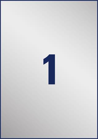 Etikett, 210x297 mm, poliészter, AVERY ZWECKFORM, ezüst, 8 etikett/csomag - Image 4