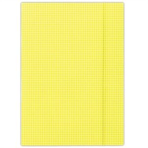 Gumis mappa, karton, A4, kockás, DONAU, citromsárga