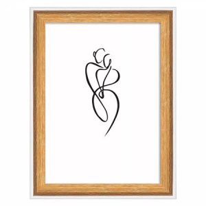 Képkeret, fa, 10x15 cm, "Silhouette", natúr