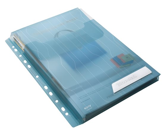 Genotherm, lefűzhető, A4, 200 mikron, füllel, LEITZ "CombiFile Jumbo", kék - Image 4