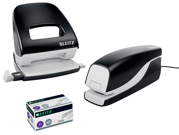 Tűzőgép, elektromos, No. 10, 10 lap, LEITZ "Nexxt 5532", fekete - Image 7