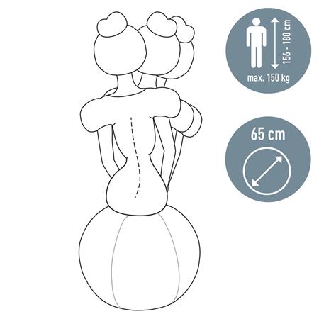 Ülőlabda, nehezékkel, 65cm, LEITZ "Ergo Active", sötétszürke - Image 5