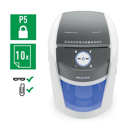 Iratmegsemmisítő, mikrokonfetti, 10 lap, LEITZ "IQ OptiMax Office 550 P5" - Image 5