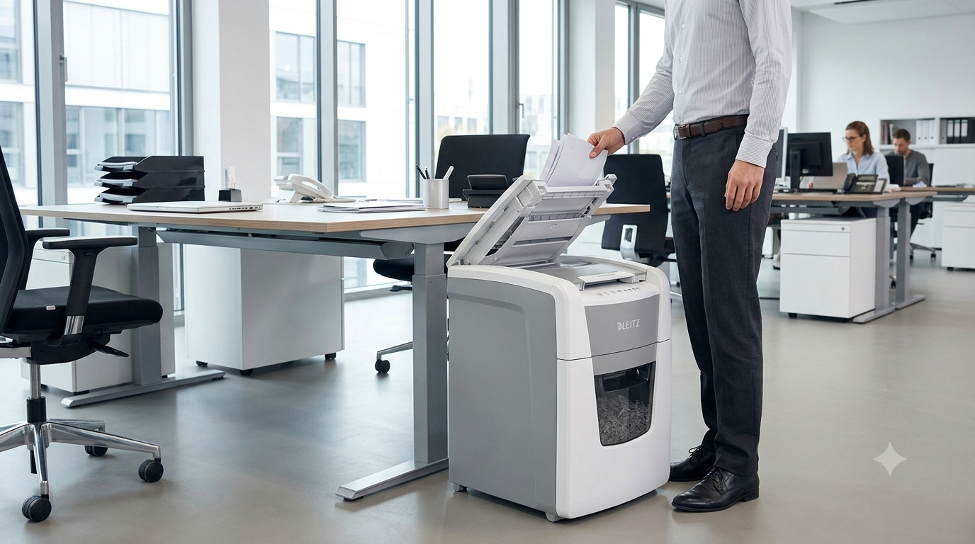 Iratmegsemmisítő, konfetti, 100 lap, LEITZ "IQ AutoFeed SmallOffice 100 P4 Pro" - Image 2