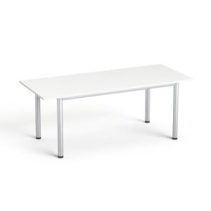 Tárgyalóasztal, szürke fémlábbal, 80x190 cm, MAYAH "Ajándékdom SV-42" fehér