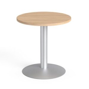 Tárgyalóasztal, kör, szürke fémlábbal, O 60 cm, MAYAH "Ajándékdom SV-57", tölgy