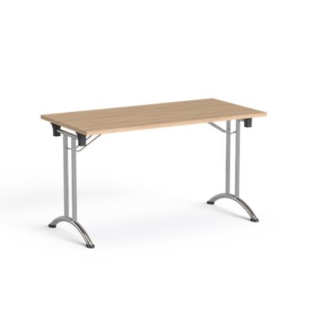 Összecsukható tárgyalóasztal, behajtható fémlábakkal, 130x65 cm, MAYAH "Ajándékdom SV-93", tölgy