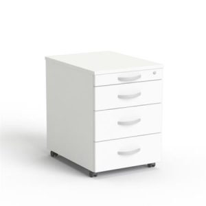 Görgős konténer, 4 fiókos, MAYAH "Ajándékdom SV-15", fehér