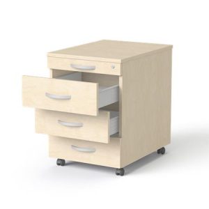 Görgős konténer, 4 fiókos, MAYAH "Ajándékdom SV-15", juhar