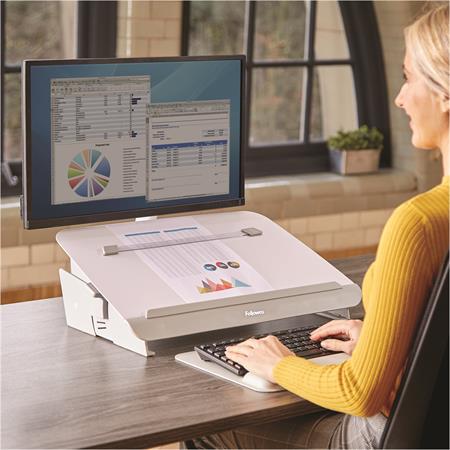 Író pad/dokumentumtartó, FELLOWES "Hana™", fehér - Image 3