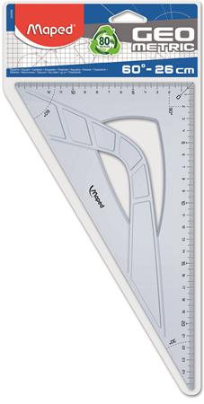 Háromszög vonalzó, műanyag, 60°, 25 cm, MAPED "Geometric"