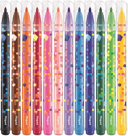 Filctoll készlet, 2,8 mm, kimosható, MAPED "Pixel Party", 12 különböző szín - Image 2