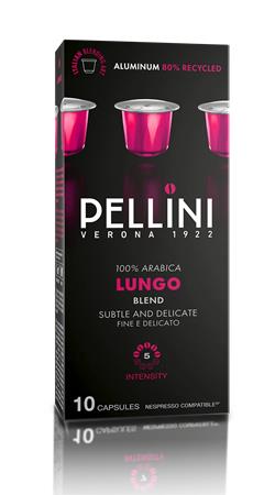 Kávékapszula, Nespresso® kompatibilis, 10 db, PELLINI, "Lungo"