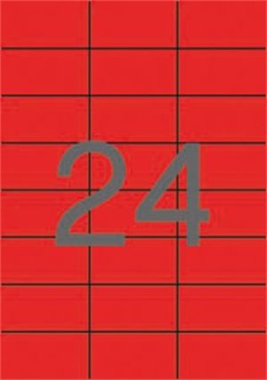 Etikett, 70x37 mm, színes, APLI, piros, 2400 etikett/csomag