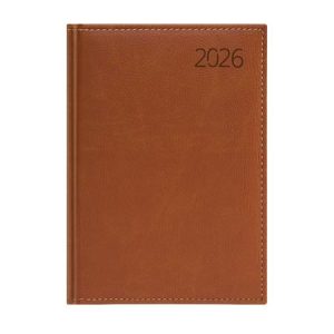 Naptár, tervező, A5, napi, műbőr, TOPTIMER, "Business", barna