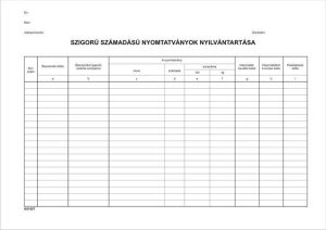 Nyomtatvány, szigorú számadású nyomtatványok nyilvántartása, 25 lap, A4, VICTORIA PAPER, 10 tömb/csomag
