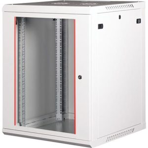 Rack szekrény, fali, 19", 15U, lapraszerelt, LANDE "PROlineB", szürke